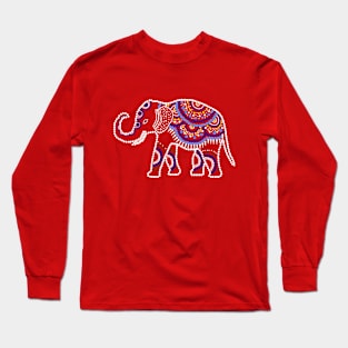 Elephant decorated with multi-colored pearls Long Sleeve T-Shirt